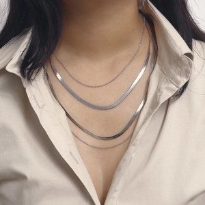 New Vintage Boho Silver Multi-level Necklace